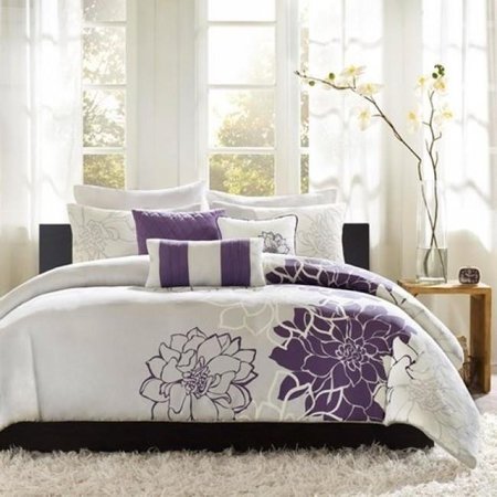 MADISON PARK Madison Park MP12-260 Madison Park Lola Duvet Cover Set; Purple - Queen MP12-260